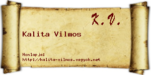 Kalita Vilmos névjegykártya